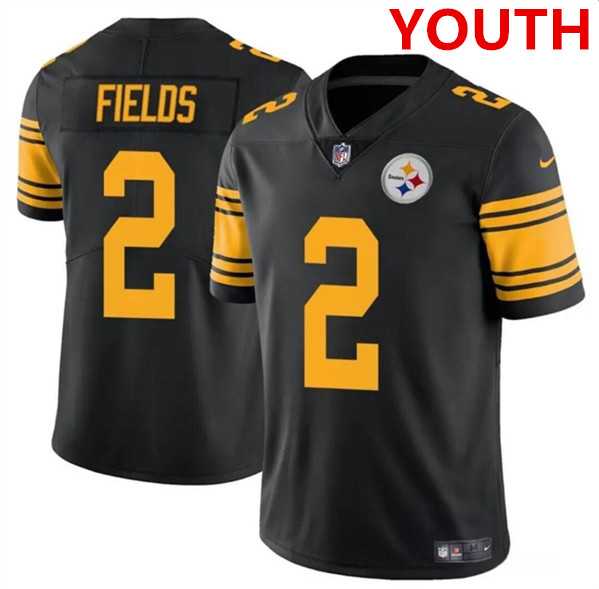 Youth Pittsburgh Steelers #2 Justin Fields Black Color Rush Limited Football Stitched Jersey Dzhi,We sell and wholesale Youth Pittsburgh Steelers #2 Justin Fields Black Color Rush Limited Football Stitched Jersey Dzhi on line form chian!